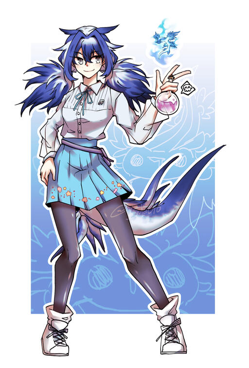 Original character base on real world animal. The blue dragon sea slug or Glaucus